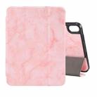 For iPad mini 6 Marble Texture Pattern Horizontal Flip Leather Tablet Case with Three-folding Holder & Pen Slot & Sleep / Wake-up Function(Pink) - 1