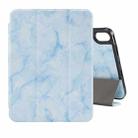 For iPad mini 6 Marble Texture Pattern Horizontal Flip Leather Tablet Case with Three-folding Holder & Pen Slot & Sleep / Wake-up Function(Blue) - 1