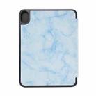For iPad mini 6 Marble Texture Pattern Horizontal Flip Leather Tablet Case with Three-folding Holder & Pen Slot & Sleep / Wake-up Function(Blue) - 3