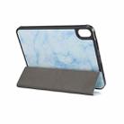 For iPad mini 6 Marble Texture Pattern Horizontal Flip Leather Tablet Case with Three-folding Holder & Pen Slot & Sleep / Wake-up Function(Blue) - 5