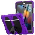 For iPad 10.2 2021 / 2020 / 2019 Shockproof Colorful Silicone + PC Protective Case with Holder & Pen Slot(Purple) - 1