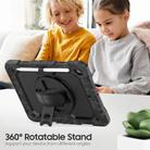 For iPad 10.2 2021 / 2020 / 2019 Shockproof Silicone + PC Protective Case with Holder & Shoulder Strap & Pen Slot(Black Camouflage) - 3