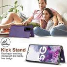 For Samsung Galaxy S20 FE Cross-body Square Double Buckle Flip Card Bag TPU+PU Case with Card Slots & Wallet & Photo & Strap(Purple) - 3