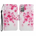 For Samsung Galaxy Note20 Painted Pattern Horizontal Flip Leather Case with Holder & Card Slot & Wallet(Red Flower) - 1