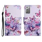 For Samsung Galaxy Note20 Painted Pattern Horizontal Flip Leather Case with Holder & Card Slot & Wallet(Bright Butterfly) - 1
