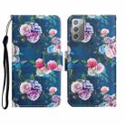 For Samsung Galaxy Note20 Painted Pattern Horizontal Flip Leather Case with Holder & Card Slot & Wallet(Fluorescent Rose) - 1