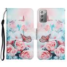 For Samsung Galaxy Note20 Painted Pattern Horizontal Flip Leather Case with Holder & Card Slot & Wallet(Peony Butterfly) - 1