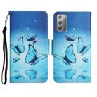For Samsung Galaxy Note20 Painted Pattern Horizontal Flip Leather Case with Holder & Card Slot & Wallet(Flying Butterfly) - 1