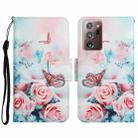 For Samsung Galaxy Note20 Ultra Painted Pattern Horizontal Flip Leather Case with Holder & Card Slot & Wallet(Peony Butterfly) - 1