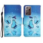 For Samsung Galaxy Note20 Ultra Painted Pattern Horizontal Flip Leather Case with Holder & Card Slot & Wallet(Flying Butterfly) - 1