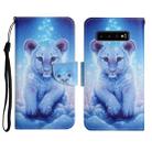 For Samsung Galaxy S10 Painted Pattern Horizontal Flip Leather Case with Holder & Card Slot & Wallet(Little Leopard) - 1