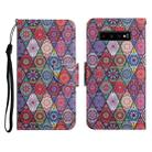 For Samsung Galaxy S10 Painted Pattern Horizontal Flip Leather Case with Holder & Card Slot & Wallet(Rhombus Kaleidoscope) - 1