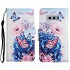 For Samsung Galaxy S10e Painted Pattern Horizontal Flip Leather Case with Holder & Card Slot & Wallet(Purple Butterfly) - 1