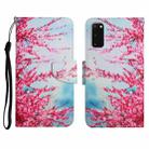 For Samsung Galaxy S20 Painted Pattern Horizontal Flip Leather Case with Holder & Card Slot & Wallet(Red Cherry Blossoms) - 1