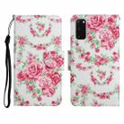 For Samsung Galaxy S20 FE Painted Pattern Horizontal Flip Leather Case with Holder & Card Slot & Wallet(Rose Flower) - 1