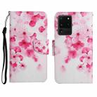 For Samsung Galaxy S20 Ultra Painted Pattern Horizontal Flip Leather Case with Holder & Card Slot & Wallet(Red Flower) - 1