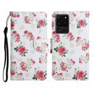 For Samsung Galaxy S20 Ultra Painted Pattern Horizontal Flip Leather Case with Holder & Card Slot & Wallet(Red Peony Flower) - 1
