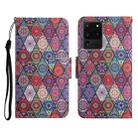 For Samsung Galaxy S20 Ultra Painted Pattern Horizontal Flip Leather Case with Holder & Card Slot & Wallet(Rhombus Kaleidoscope) - 1