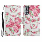 For Samsung Galaxy S21 5G Painted Pattern Horizontal Flip Leather Case with Holder & Card Slot & Wallet(Rose Flower) - 1