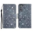 For Samsung Galaxy S21+ 5G Painted Pattern Horizontal Flip Leather Case with Holder & Card Slot & Wallet(Gypsophila) - 1