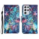 For Samsung Galaxy S21 Ultra 5G Painted Pattern Horizontal Flip Leather Case with Holder & Card Slot & Wallet(Starry Mandala) - 1