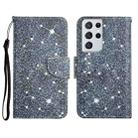 For Samsung Galaxy S21 Ultra 5G Painted Pattern Horizontal Flip Leather Case with Holder & Card Slot & Wallet(Gypsophila) - 1