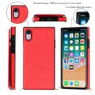 For iPhone XR Cross-body Square Double Buckle Flip Card Bag TPU+PU Case with Card Slots & Wallet & Photo & Strap(Red) - 2