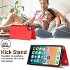 For iPhone XR Cross-body Square Double Buckle Flip Card Bag TPU+PU Case with Card Slots & Wallet & Photo & Strap(Red) - 3