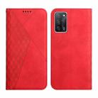 For OPPO A16s / A16 / A54s / A53s 5G / A55 5G Diamond Pattern Splicing Skin Feel Magnetic Horizontal Flip Leather Case with Card Slots & Holder & Wallet(Red) - 1