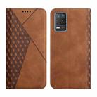 For OPPO Realme V13 5G / Realme 8 5G Diamond Pattern Splicing Skin Feel Magnetic Horizontal Flip Leather Case with Card Slots & Holder & Wallet(Brown) - 1