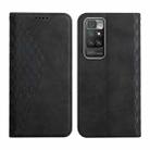 For Xiaomi Redmi 10 Diamond Pattern Splicing Skin Feel Magnetic Horizontal Flip Leather Case with Card Slots & Holder & Wallet(Black) - 1