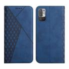 For Xiaomi Redmi Note 10 5G / Note 10T 5G / Poco M3 Pro 5G Diamond Pattern Splicing Skin Feel Magnetic Horizontal Flip Leather Case with Card Slots & Holder & Wallet(Blue) - 1