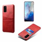 For Samsung Galaxy S20+ Calf Texture PC + PU Leather Back Cover Shockproof Case with Dual Card Slots(Red) - 1