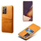 For Samsung Galaxy Note20 Ultra Calf Texture PC + PU Leather Back Cover Shockproof Case with Dual Card Slots(Orange) - 1