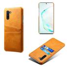 For Samsung Galaxy Note10 Calf Texture PC + PU Leather Back Cover Shockproof Case with Dual Card Slots(Orange) - 1