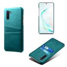 For Samsung Galaxy Note10 Calf Texture PC + PU Leather Back Cover Shockproof Case with Dual Card Slots(Green) - 1