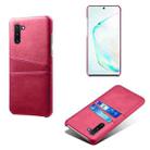 For Samsung Galaxy Note10 Calf Texture PC + PU Leather Back Cover Shockproof Case with Dual Card Slots(Rose Red) - 1