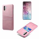 For Samsung Galaxy Note10+ Calf Texture PC + PU Leather Back Cover Shockproof Case with Dual Card Slots(Pink) - 1