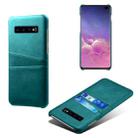For Samsung Galaxy S10+ Calf Texture PC + PU Leather Back Cover Shockproof Case with Dual Card Slots(Green) - 1