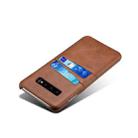 For Samsung Galaxy S10+ Calf Texture PC + PU Leather Back Cover Shockproof Case with Dual Card Slots(Brown) - 4