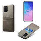For Samsung Galaxy S10 Lite/ M80s Calf Texture PC + PU Leather Back Cover Shockproof Case with Dual Card Slots(Grey) - 1