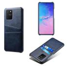 For Samsung Galaxy S10 Lite/ M80s Calf Texture PC + PU Leather Back Cover Shockproof Case with Dual Card Slots(Blue) - 1