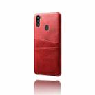 For Samsung Galaxy M21 2021 Calf Texture PC + PU Leather Back Cover Shockproof Case with Dual Card Slots(Red) - 2