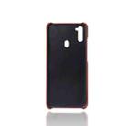 For Samsung Galaxy M21 2021 Calf Texture PC + PU Leather Back Cover Shockproof Case with Dual Card Slots(Red) - 3