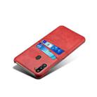For Samsung Galaxy M21 2021 Calf Texture PC + PU Leather Back Cover Shockproof Case with Dual Card Slots(Red) - 4