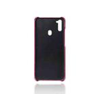 For Samsung Galaxy M21 2021 Calf Texture PC + PU Leather Back Cover Shockproof Case with Dual Card Slots(Rose Red) - 3