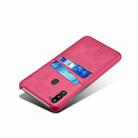 For Samsung Galaxy M21 2021 Calf Texture PC + PU Leather Back Cover Shockproof Case with Dual Card Slots(Rose Red) - 4