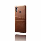 For Samsung Galaxy M21 2021 Calf Texture PC + PU Leather Back Cover Shockproof Case with Dual Card Slots(Brown) - 2