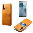 For Huawei nova 6 Calf Texture PC + PU Leather Back Cover Shockproof Case with Dual Card Slots(Orange) - 1