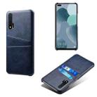 For Huawei nova 6 Calf Texture PC + PU Leather Back Cover Shockproof Case with Dual Card Slots(Blue) - 1